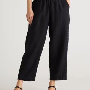 Quince 100% European Linen Pants Black SZ M